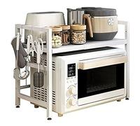 HDICUHNANU Scaffale da Cucina, Rack per Forno A Microonde A 2 Livelli Supporto per Espandibile Scaffale per in Acciaio di Lunghezza Regolabile Design Moderno