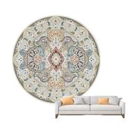 HDICUHNANU Tappeto Moderno Tappeti, Tappeto Rotondo A Pelo Basso Vintage Con Supporto Antiscivolo Per Soggiorno, Camera Da Letto, Casa Cameretta Sala Rug(C,120cm)