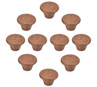 HDJNal 10 maniglie minimaliste in legno di noce, pomelli rotondi in legno di noce, pomelli ergonomici lisci per mobili per cassetti, armadi, cassettiere e porte dell'armadio, ferramenta per mobili