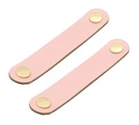 HDJNal Maniglie in pelle rosa per mobili - Stile nordico - 6 pezzi - Maniglie per cassetti in pelle, maniglia per armadio, maniglia per cucina, bagno, armadi, comò, legno