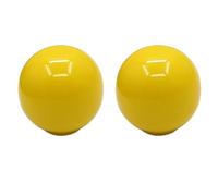 HDJNal Set di 2, Pomelli in Ceramica Gialli - Pomelli per Ante di Armadietti da Cucina, Maniglie a Forma di Sfera Rotonda Vintage per Mobili, Maniglie per Cassetti - Vintage Shabby Chic (Diametro 33mm