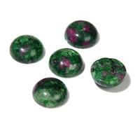 HDJSDB 10 pezzi/lotto Cabochon in pietra rotonda da 4/6/8/10/12/14,0 mm Occhio di tigre naturale Labradorite Diaspro Cammeo adatto per anelli fai da te Collana Ricamo-Zoisite-14,0 mm