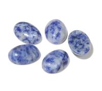 HDJSDB 10 pezzi/lotto perline cabochon in pietra naturale, agate, malachite, perline cabochon ovali curative in pietra per anelli fai da te, gioielli fatti a mano - 26 punti blu - 18x25 mm