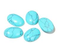 HDJSDB 10 pezzi/lotto perline cabochon in pietra naturale, agate, malachite, perline cabochon ovali curative in pietra per anelli fai da te, gioielli fatti a mano - 18. Howlite blu - 13x18 mm