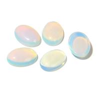 HDJSDB 10 pezzi/lotto perline cabochon in pietra naturale, agate, malachite, perline cabochon ovali curative in pietra per anelli fai da te, gioielli fatti a mano - 13. Opale bianco - 18x25 mm
