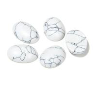 HDJSDB 10 pezzi/lotto perline cabochon in pietra naturale, agate, malachite, perline cabochon ovali curative in pietra per anelli fai da te, gioielli fatti a mano - 17. Howlite bianca - 10x14,0 mm