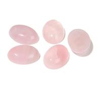 HDJSDB 10 pezzi/lotto perline cabochon in pietra naturale, agate, malachite, perline ovali cabochon curative in pietra per anelli fai da te, gioielli fatti a mano - 21 quarzi rosa - 18x25 mm