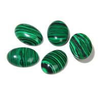 HDJSDB 10 pezzi/lotto perline cabochon in pietra naturale, agate, malachite, perline ovali cabochon curative in pietra per anelli fai da te, gioielli fatti a mano - 15.Malachite - 18x25 mm