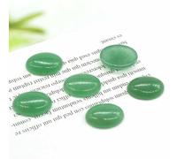 HDJSDB 5 pezzi/lotto di cristalli naturali, perline ovali cabochon, retro piatto, cammeo fai da te, anello, ciondolo, collana, accessori per la creazione di gioielli - avventurina verde - 18x25 mm