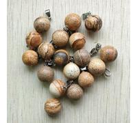 HDJSDB Ciondoli a forma di sfera in C di quarzo occhio di tigre in pietra naturale, onice rosso, per la creazione di gioielli, 24 pezzi/lotto - pietra preziosa