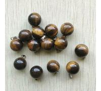 HDJSDB Ciondoli a forma di sfera in C di quarzo occhio di tigre, onice rosso, pietra naturale, per la creazione di gioielli, 24 pezzi/lotto - pietra occhio di tigre