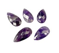 HDJSDB Ciondolo in pietra naturale a forma di goccia d'acqua, 13x25 mm, sfaccettato, amazzonite, lapislazzuli, giada, per la creazione di gioielli, orecchini, collane, fatti a mano, ametista, 1 pezzo