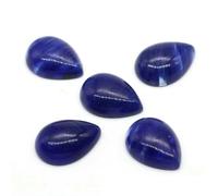 HDJSDB Perline cabochon in pietra a goccia d'acqua da 13x18 mm, con retro piatto, ametista naturale, lapislazzuli, cammeo per orecchini, collane, creazione di gioielli - Anguria blu - 10 pezzi