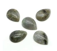HDJSDB Perline cabochon in pietra a goccia d'acqua da 13x18 mm, con retro piatto, in ametista naturale e lapislazzuli, per creazione di gioielli con orecchini e collane - Labradorite - 1 pz