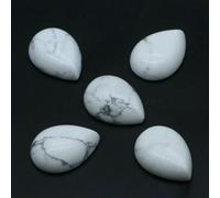 HDJSDB Perline cabochon in pietra a goccia d'acqua da 13x18 mm, con retro piatto, in ametista naturale e lapislazzuli, per creazione di gioielli con orecchini e collane - Turchese bianco - 10 pezzi