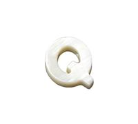 HDJSDB Perline di madreperla naturale con lettera maiuscola, 26 pezzi, in conchiglia bianca forata, accessori per gioielli, braccialetti e collane fai da te-Q (10X12 mm)