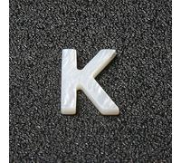 HDJSDB Perline di madreperla naturale con lettera maiuscola, 26 pezzi, in conchiglia bianca forata, accessori per gioielli, per braccialetti e collane fai da te-K (9X12 mm) - 10 pezzi
