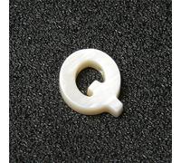 HDJSDB Perline di madreperla naturale con lettera maiuscola, 26 pezzi, in conchiglia forata bianca, accessori per gioielli, per braccialetti e collane fai da te-Q (10X12 mm) - 10 pezzi