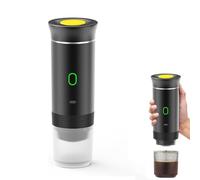 Macchina da caffè espresso elettrica portatile 3 in 1, mini piccola macchina da caffè, senza fili, con cialde autoriscaldanti, per auto, casa, ufficio, campeggio, viaggi, 3 in 1 (nero)