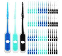 HDKAJL 60 spazzole interdentali, spazzole dentali da 0,6 mm-1 mm, spazzola morbida per filo interdentale, stuzzicadenti, mini bastoncini di filo interdentale per la pulizia orale delle parentesi
