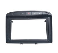 HDKENF Mascherina autoradio 2/1 DIN per auto, non solo DVD, adattatore per cruscotto, 22,9 cm, adatto per Peugeot 308 408 2008 - 16, doppio lettore radio (solo telaio, argento)