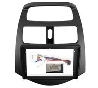 HDKENF Mascherina per autoradio da 22,9 cm, adatta per Chevrolet Spark 2010-2016, doppio DIN, DVD, stereo, cruscotto, cornice di installazione (cornice nera con cavo)