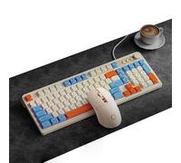 HDkxbf Tastiera Tastiera Da Gioco Prova Il Massimo Piacere Di Gioco, Silenzioso Ed Efficiente: La Tastiera Da Gioco Sussurrata Dal Comfort Ergonomico Include Un Mouse Dello Stesso Colore(C)