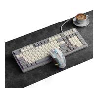 HDkxbf Tastiera Tastiera Da Gioco Prova Il Massimo Piacere Di Gioco, Silenzioso Ed Efficiente: La Tastiera Da Gioco Sussurrata Dal Comfort Ergonomico Include Un Mouse Dello Stesso Colore(B)
