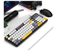 HDkxbf Tastiera Tastiera Da Gioco Prova Il Massimo Piacere Di Gioco, Silenzioso Ed Efficiente: La Tastiera Da Gioco Sussurrata Dal Comfort Ergonomico Include Un Mouse Dello Stesso Colore(B)