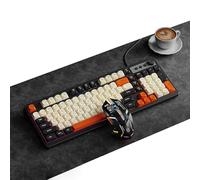 HDkxbf Tastiera Tastiera Da Gioco Prova Il Massimo Piacere Di Gioco, Silenzioso Ed Efficiente: La Tastiera Da Gioco Sussurrata Dal Comfort Ergonomico Include Un Mouse Dello Stesso Colore(A)