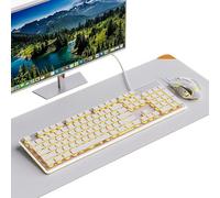 HDkxbf Tastiera Tastiera Da Gioco Prova Il Massimo Piacere Di Gioco, Silenzioso Ed Efficiente: Tastiera Da Gioco PBT Con Tasti Stampati A Iniezione Bicolore Mouse Incluso(D)