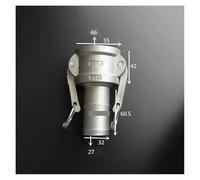 HDKYSWBUEJ 1-1/4" Hosetail Barb x Socket Type C Camlock Quick Disconnect Coupling 316 Stianless Cam Groove