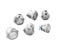 HDKYSWBUEJ 1PC 16mm IP65 Metal Push Button 1NO Reset Momentary Flat Screw Welding Pin Car Engine Power