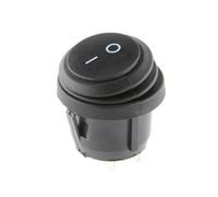 HDKYSWBUEJ 1pc Button No Light Black Rocker Switch Opening 25MM Boat-Shaped Round 2Pin Silver Point Switches