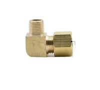 HDKYSWBUEJ Fit Copper Tube OD 10mm x 1/4" BSPP Male Brass Compression Union Elbow 90 Degree Fitting Connector Water Gas Oil