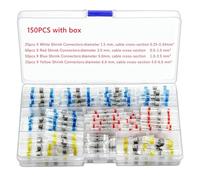 HDKYSWBUEJ Kit di 150 Tubi termorestringenti Misti for Saldatura, terminali for connettori termorestringenti, Manicotti for Saldatura isolati