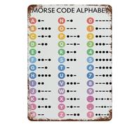 HDKYSWBUEJ Retro Morse Code Communication Tin Metal Sign Vintage Industrial Wall-Art for Garage Office Bar Man Cave 8 X 12 inch