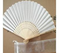 HDLOVE 20 Pezzi Set Personalizzati Ventagli Bianchi, Ventagli Bianchi Matrimonio, Ventagli Personalizzati con Nome E Data, Pieghevole, Tascabile, Bomboniere, Decorazioni(Beige with Bag)