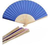 HDLOVE 20 Pezzi Set Personalizzati Ventagli Bianchi, Ventagli Bianchi Matrimonio, Ventagli Personalizzati con Nome E Data, Pieghevole, Tascabile, Bomboniere, Decorazioni(Dark Blue with Bag)