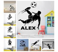 HDLOVE Adesivi Personalizzati Sul Calcio, Carta Da Parati Personalizzata Sui Giocatori Di Calcio, Poster Murale In Vinile Sul Calcio, Adesivo Fai Da Te Per La Cameretta Dei Bambini(49x22inch)