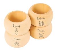 HDLOVE Anelli per Tovaglioli In Legno Rustico Personalizzati, Incisi Con Nome E Icona per Matrimoni, Feste, Natale, Battesimo, Prima Comunione, Elegante Decorazione Da Tavola E Regalo