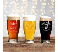 HDLOVE Bicchiere da birra personalizzato con incisione, nome personalizzato e data di anniversario, for regali for la festa del papà/testimone di nozze e collezioni for gli amanti della birra