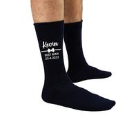 HDLOVE Calzini Da Sposa Personalizzati Per Lo Sposo, Calzini Da Sposo Con Data Personalizzata, Calzini Di Cotone A Tubo Lungo Autunno Inverno, Festa Di Nozze, Calzini Da Uomo Per Il Compleanno