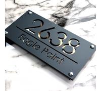 HDLOVE Insegna Di Casa Tagliata Su Misura Con Indirizzo E Numeri, Insegna Da Parete Digitale In Acrilico 3D Personalizzata Per Numeri Di Porta Esterni Di Una Casa Moderna