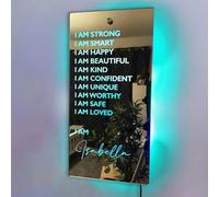 HDLOVE Nome Personalizzato Specchio per Camera, Scritte Neon, Specchio Illuminato Specchio con Luce LED Specchio di Affermazione Targas Camera da Letto Regalo per Natale, Compleanno, Matrimonio