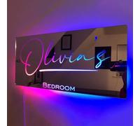 HDLOVE Nome Personalizzato Specchio per Camera, Scritte Neon, Specchio Illuminato Specchio con Luce LED Specchio di Affermazione Targas Camera da Letto Regalo per Natale, Compleanno, Matrimonio