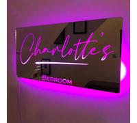 HDLOVE Specchio con Nome Personalizzato, Scritte Neon, Decorazione della Parete della Casa Camera da Letto, Specchio del Soggiorno, Regalo per La Famiglia, Gli Amici, Il Compleanno