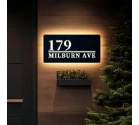 HDLOVE Targa Con Numero Civico A LED Personalizzata Con Incisione 3D, Moderna Insegna Luminosa In Acrilico Pour L'esterno Della Casa, Del Giardino O Del Cortile Con Retroilluminazione A LED