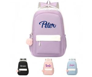 HDLOVE Zaino per Bambini Personalizzato Con Nome, Scolastico Ricamato, Borsa per Libri Di Grande Capacità per La Scuola, Leggero per Educazione Fisica, Uso Quotidiano