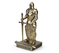 HDMbigmi King's Guard Ornamento Statua Cavaliere per scrivania, accessori da scrivania, portapenne, supporto fermacarte per ufficio e casa (bronzo)